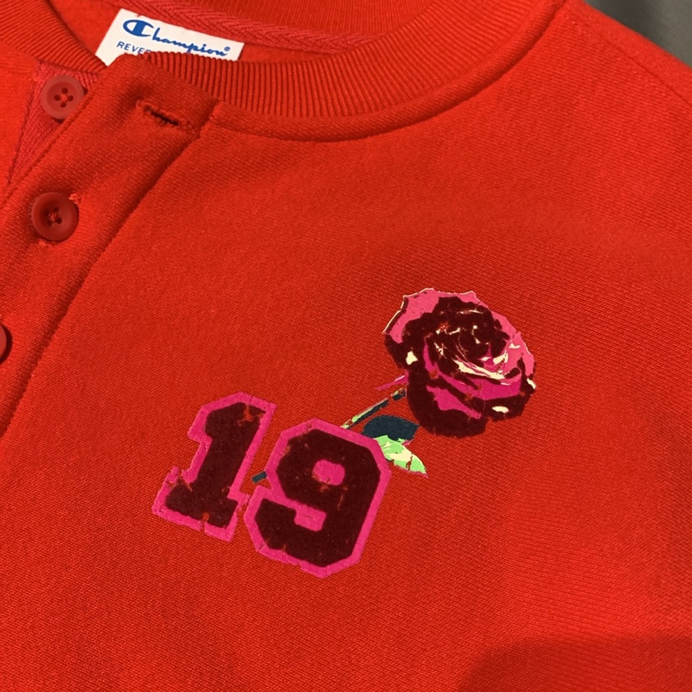 Champion 🌹 Rose Bowl Red Cropped Reverse Weave Sweatshirt Size M NWOT